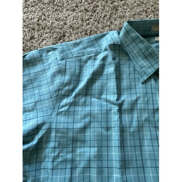 LL Bean Shirt Mens XXL Regular Blue Plaid 100% Cotton Button Up Short Sleeves - Picture 5 of 10